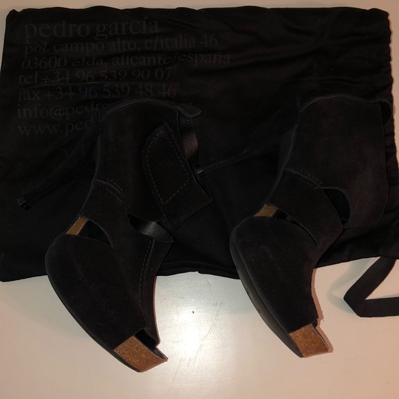 Pedro Garcia // Black Suede Velcro Heels - Picture 3 of 7
